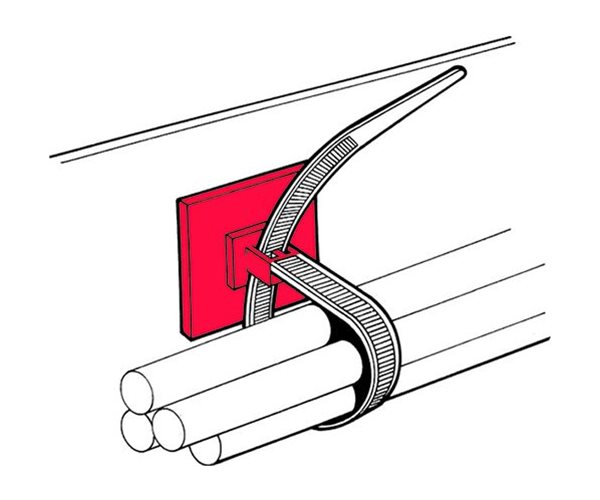 Montagesockel für Kabelbinder - Selbstklebend slide 2